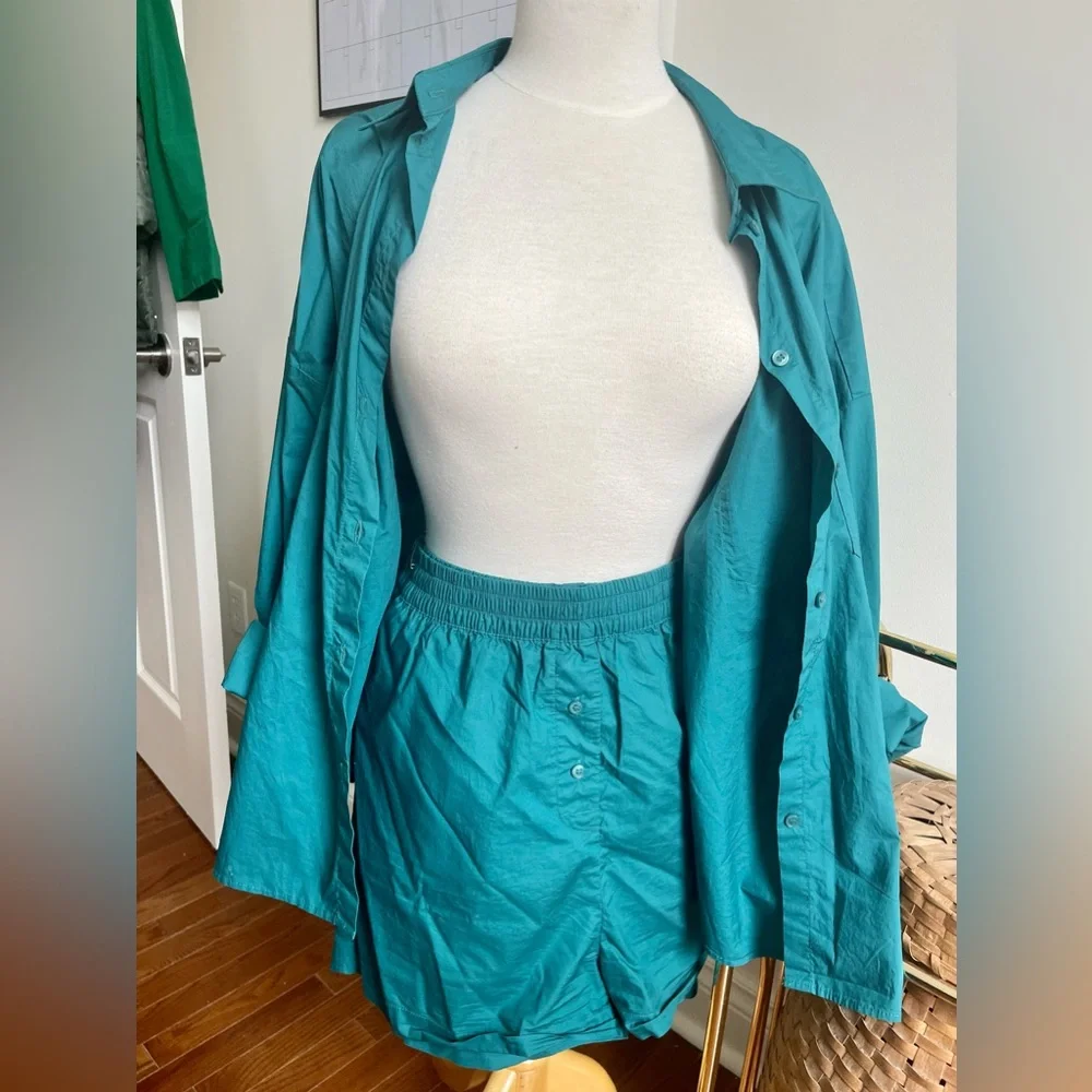 Matching Poplin Short Set - Picture 2 of 5